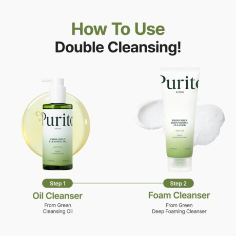Purito SEOUL From Green Deep Foaming Cleanser gyengéd habzó arctisztító, 150 ml