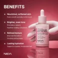 NIDA Yam Mucin ABCE Boosting Serum kesztyűs kézben, bőrápolási előnyök felirataival